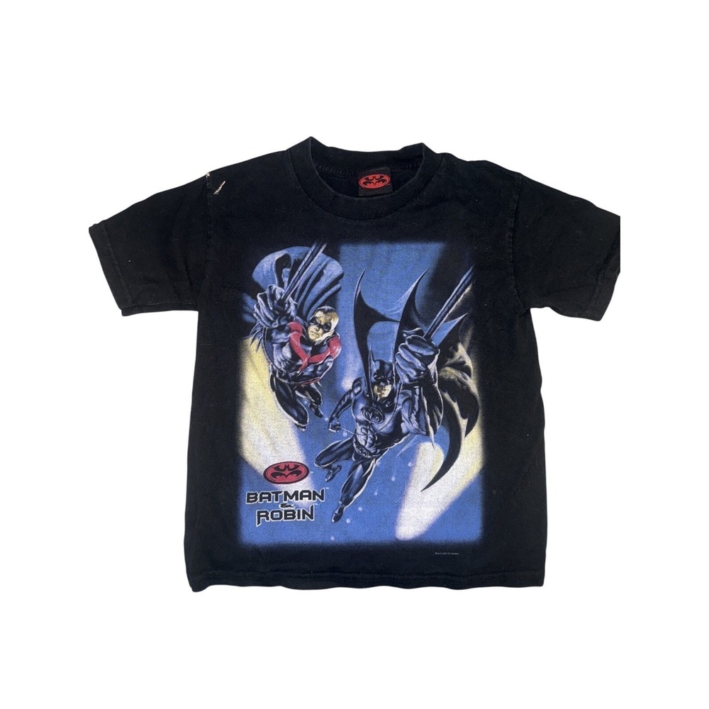 Vintage 1997 Batman & Robin DC Comics Superhero T-shirt Small‎ 6/7 Boys 90s USA